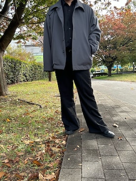 「cussil（クシル）の【cussil/クシル】TRストレッチルーズシルエット2wayオープンカラーロングスリーブシャツ（シャツ/ブラウス）」を使った、hiroさん（メンズ・175cm）の秋コーディネート