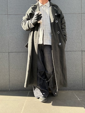 「アイテム（カーゴパンツ）」を使った、hiroさん（メンズ・175cm）の冬コーディネート