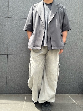 「アイテム（テーラードジャケット、ブルー系）」を使った、hiroさん（メンズ・175cm）の夏コーディネート