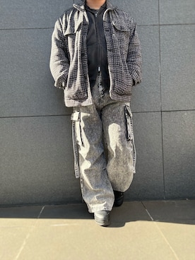 「アイテム（カーゴパンツ）」を使った、hiroさん（メンズ・175cm・30代）の冬コーディネート