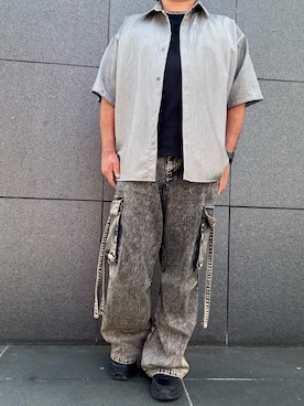 「アイテム（カーゴパンツ）」を使った、hiroさん（メンズ・175cm・30代）の夏コーディネート