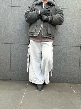 「アイテム（カーゴパンツ）」を使った、hiroさん（メンズ・175cm・30代）の冬コーディネート