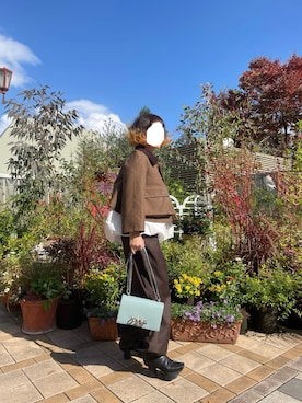 「アイテム（クラッチバッグ）」を使った、ゆきえさん（レディース・153cm）の秋コーディネート