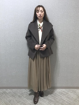 「アイテム（バンダナ/スカーフ）」を使った、arakakiiiiさん（レディース・162cm・30代）の秋コーディネート