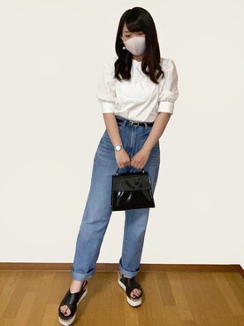 ドレスシャツ風ブラウスを使った人気ファッションコーディネート Wear