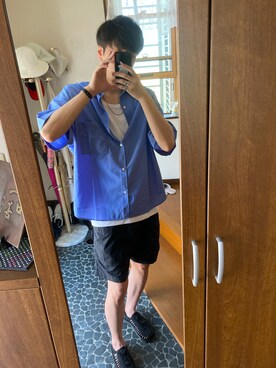 「KEEN（キーン）のUNEEK / ユニーク（サンダル、ブラック系）」を使った、みずひとさん（メンズ・177cm）の夏コーディネート