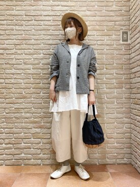 「グレンチェック」｜「アイテム（その他アウター）」を使った、い ま む らさん（レディース・162cm）の春コーディネート