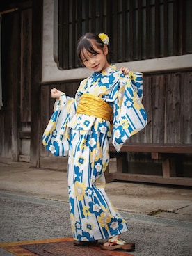 「devirock（デビロック）のアイテム（水着/着物・浴衣）」を使った、こなつさん（キッズ・124cm）の夏コーディネート