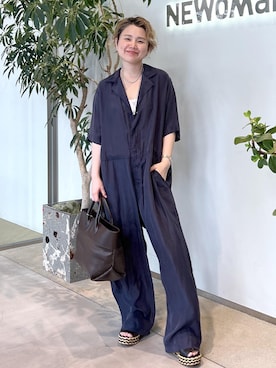 「アイテム（つなぎ/オールインワン）」を使った、Hiromさん（レディース・154cm・40代）の夏コーディネート