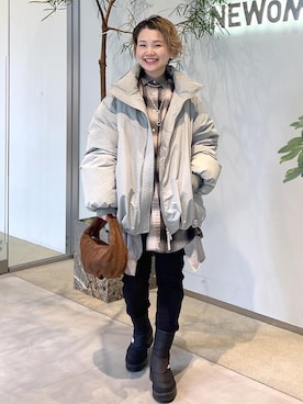 「アイテム（ダウンジャケット/コート）」を使った、Hiromさん（レディース・154cm・40代）の秋コーディネート