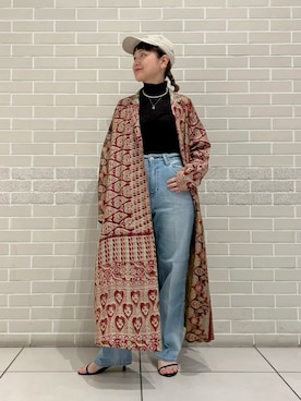 「SALON adam et rope'（サロン アダム エ ロペ）のアイテム（キャップ）」を使った、Hiromさん（レディース・154cm）の冬コーディネート