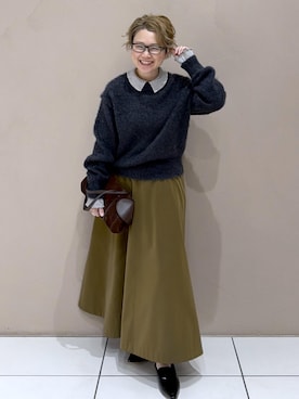 「アイテム（スカート）」を使った、Hiromさん（レディース・154cm・40代）の冬コーディネート