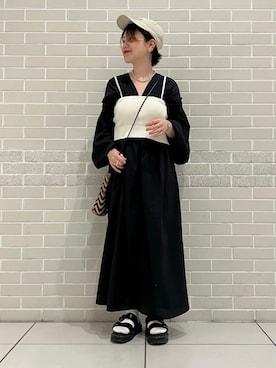 「SALON adam et rope'（サロン アダム エ ロペ）のアイテム（キャップ）」を使った、Hiromさん（レディース・154cm）の春コーディネート
