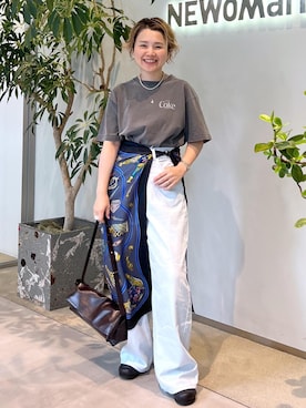 「RED CARD TOKYO（レッドカード）の【RED CARD TOKYO（レッドカードトーキョー）for SALON】別注Montana / モンタナ（デニムパンツ）」を使った、Hiromさん（レディース・154cm・40代）の夏コーディネート