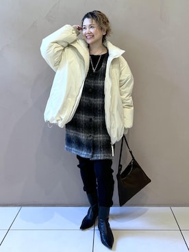 「アイテム（ダウンジャケット/コート）」を使った、Hiromさん（レディース・154cm・40代）の秋コーディネート