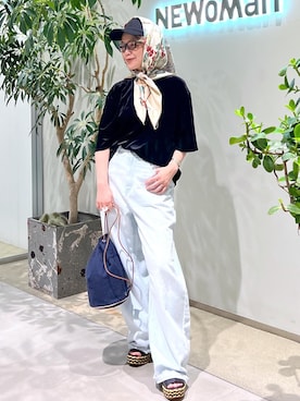 「アイテム（デニムパンツ）」を使った、Hiromさん（レディース・154cm・40代）の夏コーディネート