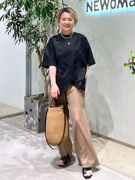 「アイテム（ショルダーバッグ）」を使った、Hiromさん（レディース・154cm・40代）の夏コーディネート
