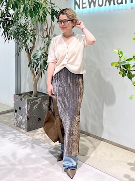 「アイテム（カーディガン/ボレロ）」を使った、Hiromさん（レディース・154cm・40代）の夏コーディネート