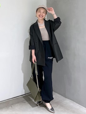 「アイテム（帽子）」を使った、Hiromさん（レディース・154cm・40代）の秋コーディネート