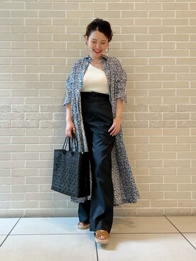 「R&D.M.Co OLDMAN’S TAILOR（オールドマンズテイラー）のアイテム（ワンピース/ドレス）」を使った、Hiromさん（レディース・154cm）の春コーディネート