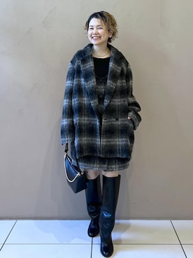 「アイテム（ジャンパースカート）」を使った、Hiromさん（レディース・154cm）の秋コーディネート