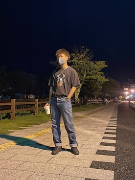 「MSG（エムエスジー）のアイテム（Tシャツ/カットソー）」を使った、akapattiさん（メンズ・170cm）の夏コーディネート