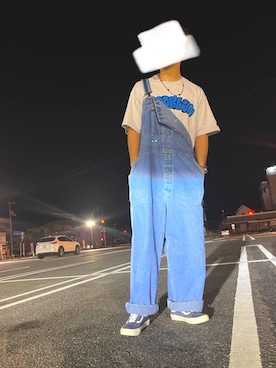 「FREAK'S STORE（フリークスストア）のWEB限定 ビッグシルエット グラフィティ アーチロゴ刺繍 クルーネックTシャツ/BROOKLYN/タギング（Tシャツ/カットソー、グレー系）」を使った、akapattiさん（メンズ・170cm）の夏コーディネート
