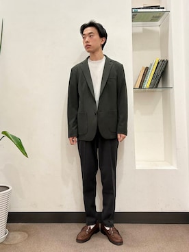 「アイテム（スーツジャケット）」を使った、戸村真瀬さん（メンズ・163cm）の冬コーディネート