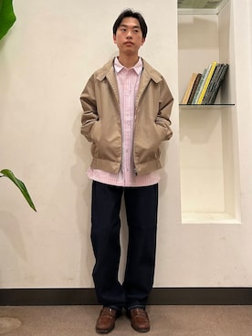 「EKAL（エカル）のアイテム（ジャケット/アウター）」を使った、戸村真瀬さん（メンズ・163cm）の冬コーディネート