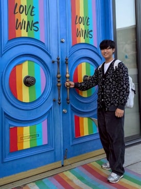 「アイテム（カーディガン/ボレロ）」を使った、あーさん（メンズ・180cm）の秋コーディネート