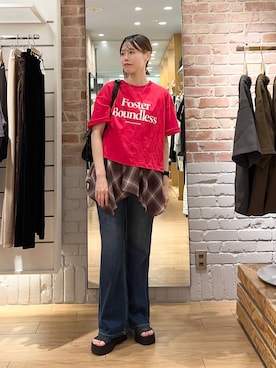 「アイテム（ボストンバッグ）」を使った、ichi58さん（レディース・158cm・30代）の夏コーディネート