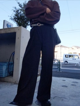 「Ellno Loset（エルノロゼット）のアイテム（スラックス）」を使った、yuya3909さん（メンズ・174cm）の秋コーディネート