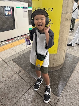 「niko and...（ニコアンド）の【CITY CREEK】切り替えボトルホルダー（アウトドアグッズ）」を使った、tera38さん（キッズ・155cm・30代）の夏コーディネート