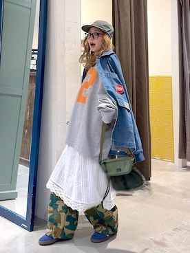 「UNIVERSAL OVERALL（ユニバーサルオーバーオール）のアイテム」を使った、tera38さん（レディース・155cm）の冬コーディネート