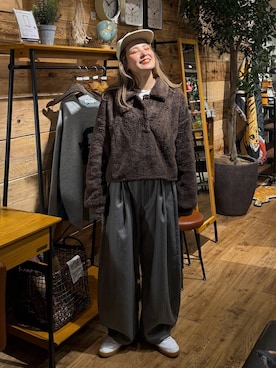 「niko and ...」｜「アイテム（キャップ）」を使った、tera38さん（レディース・155cm）の冬コーディネート