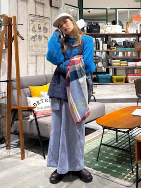 「niko and...（ニコアンド）のオリジナルサイドゴアブーツ（ブーツ）」を使った、tera38さん（レディース・155cm）の秋コーディネート