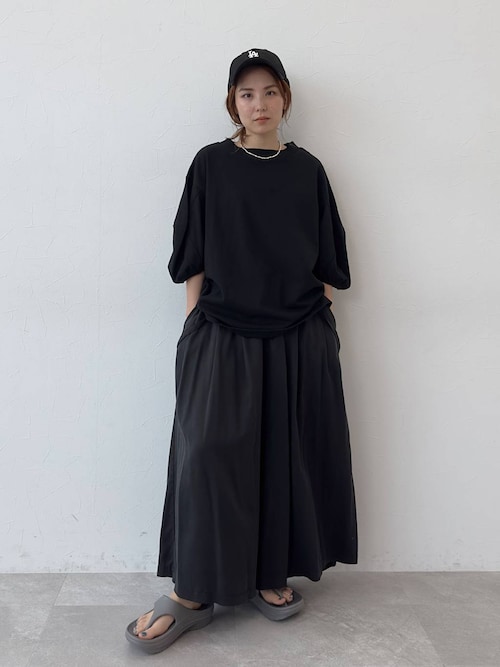 ニコアンド MODE NORM CORE フレアラインパンツ ブラック セール】[MODE NORM CORE]リヨセルデニムボリュームパンツ