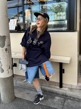 「アイテム（デニムパンツ）」を使った、tera38さん（レディース・155cm・30代）の夏コーディネート