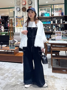 「niko and...（ニコアンド）の【MODE NORM CORE】バンドモケバルーンブラウス（シャツ/ブラウス）」を使った、tera38さん（レディース・155cm）の冬コーディネート