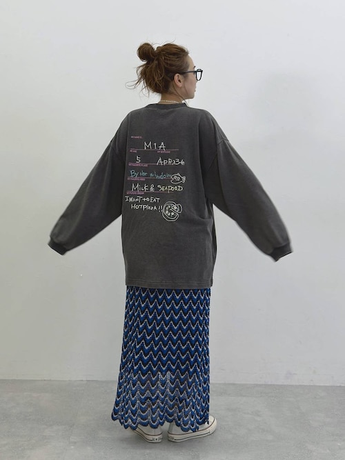 セール】【MODE NORM CORE】ミニ裏毛グラフィックロングTシャツ（T