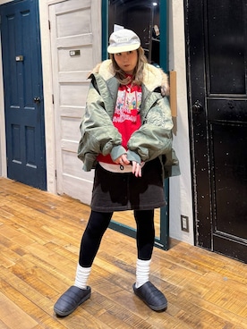 「アイテム（ブルゾン）」を使った、tera38さん（レディース・155cm）の冬コーディネート