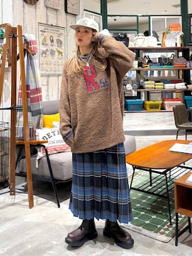 「niko and...（ニコアンド）のオリジナルサイドゴアブーツ（ブーツ）」を使った、tera38さん（レディース・155cm）の秋コーディネート