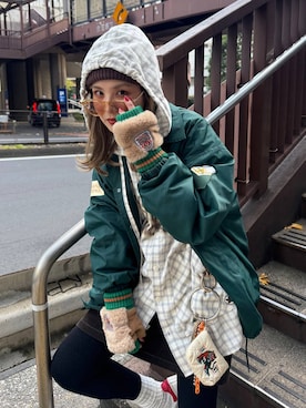 「アイテム（ニットキャップ/ビーニー）」を使った、tera38さん（レディース・155cm・30代）の冬コーディネート