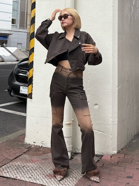 「初秋コーデ」｜「アイテム（デニムジャケット）」を使った、RENAさん（レディース・162cm）の秋コーディネート