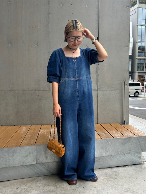Loungedress ワンピース デニムパフオールインワン : ZOZOTOWN