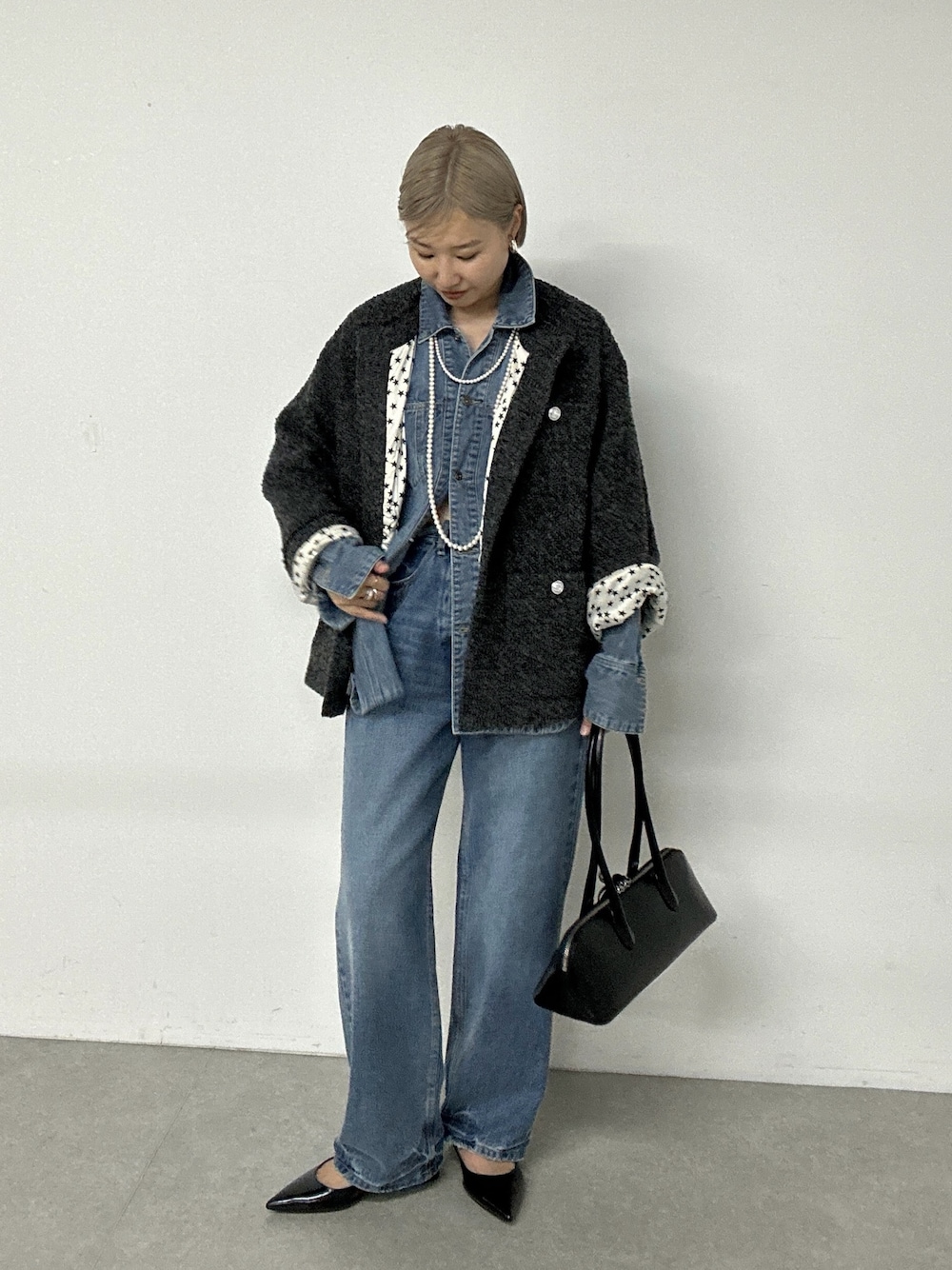 loungedress ノーカラーデニムジャケット loungedress ノーカラーデニムジャケット LOUNGEDRESS（ラウンジ