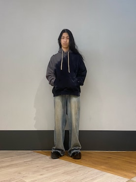 「DANKE SCHON（ダンケシェーン）のアイテム（パーカー）」を使った、NABEさん（メンズ・169cm）の冬コーディネート