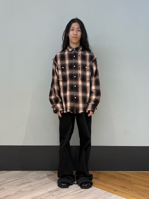 DankeSchon/ダンケシェーン/DAMAGE OMBRE CHECK L/S SHIRTS(シャツ DankeSchon/ダンケシェーン/DAMAGE OMBRE CHECK L/S SHIRTS(シャツ