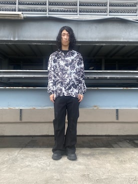 「花柄」｜「アイテム（その他アウター）」を使った、NABEさん（メンズ・169cm）の春コーディネート