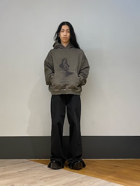 「DANKE SCHON（ダンケシェーン）のアイテム（パーカー）」を使った、NABEさん（メンズ・169cm）の冬コーディネート